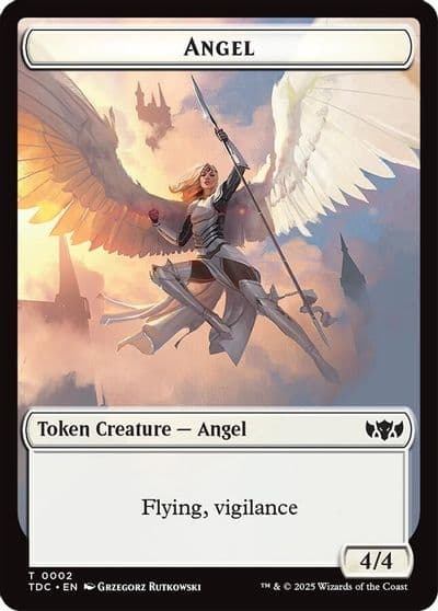 Angel Spirit Double Sided Token Commander: Tarkir: Dragonstorm Magic card