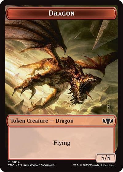 Dragon 0014 Treasure Double Sided Token Commander: Tarkir: Dragonstorm Magic card
