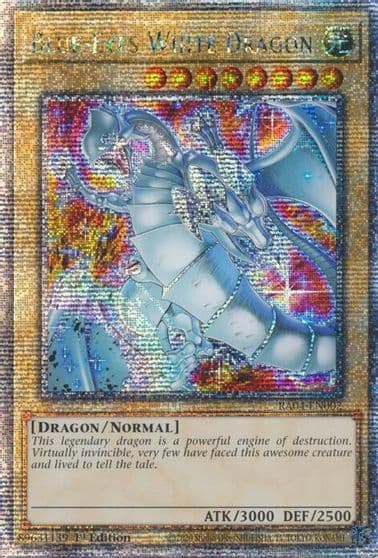 Blue Eyes White Dragon New Art Quarter Century Secret Rare Quarter Century Stampede Yu-Gi-Oh! card