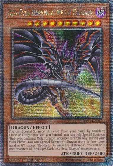 Red Eyes Darkness Metal Dragon Alternate Art Quarter Century Secret Rare Quarter Century Stampede Yu-Gi-Oh! card