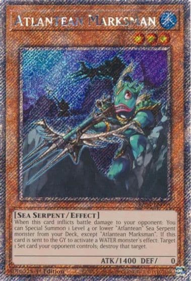 Atlantean Marksman Platinum Secret Rare Quarter Century Stampede Yu-Gi-Oh! card