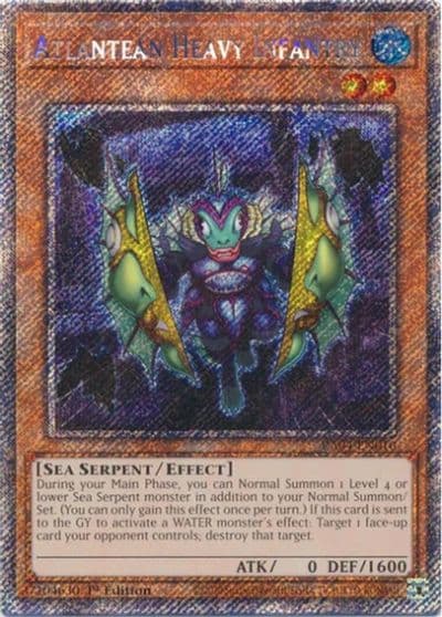 Atlantean Heavy Infantry Platinum Secret Rare Quarter Century Stampede Yu-Gi-Oh! card