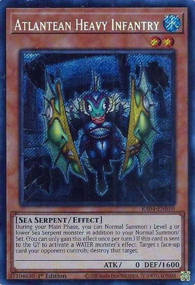 Atlantean Heavy Infantry Secret Rare Quarter Century Stampede Yu-Gi-Oh! card