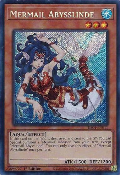 Mermail Abysslinde Secret Rare Quarter Century Stampede Yu-Gi-Oh! card
