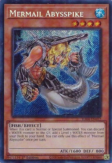 Mermail Abysspike Secret Rare Quarter Century Stampede Yu-Gi-Oh! card
