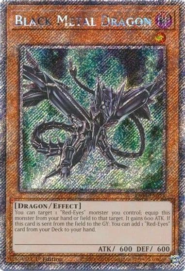 Black Metal Dragon Platinum Secret Rare Quarter Century Stampede Yu-Gi-Oh! card
