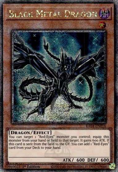 Black Metal Dragon Quarter Century Secret Rare Quarter Century Stampede Yu-Gi-Oh! card