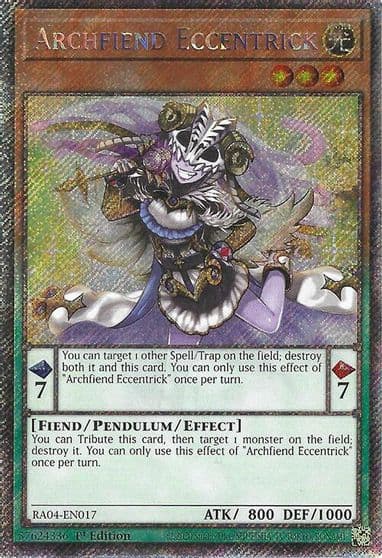 Archfiend Eccentrick Platinum Secret Rare Quarter Century Stampede Yu-Gi-Oh! card