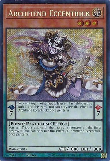 Archfiend Eccentrick Secret Rare Quarter Century Stampede Yu-Gi-Oh! card