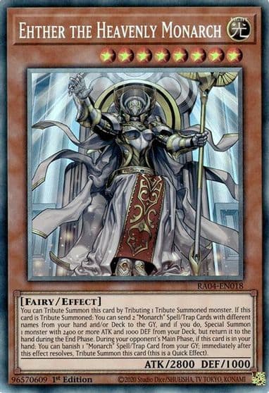 Ehther the Heavenly Monarch PCR Quarter Century Stampede Yu-Gi-Oh! card