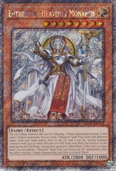 Ehther the Heavenly Monarch Platinum Secret Rare Quarter Century Stampede Yu-Gi-Oh! card