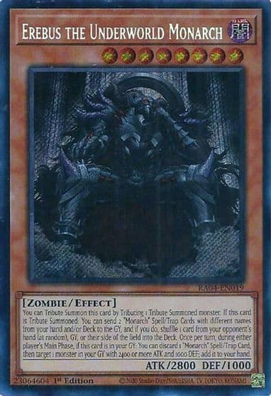Erebus the Underworld Monarch Secret Rare Quarter Century Stampede Yu-Gi-Oh! card