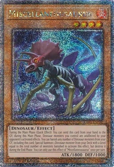Miscellaneousaurus Quarter Century Secret Rare Quarter Century Stampede Yu-Gi-Oh! card