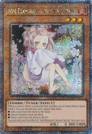 Ash Blossom and Joyous Spring Alternate Art Quarter Century Secret Rare Quarter Century Stampede Yu-Gi-Oh! card