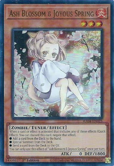 Ash Blossom and Joyous Spring Alternate Art UR Quarter Century Stampede Yu-Gi-Oh! card