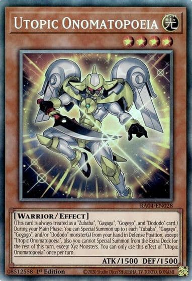 Utopic Onomatopoeia PCR Quarter Century Stampede Yu-Gi-Oh! card