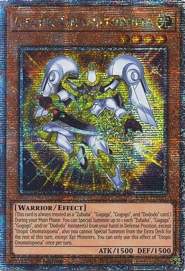 Utopic Onomatopoeia Quarter Century Secret Rare Quarter Century Stampede Yu-Gi-Oh! card