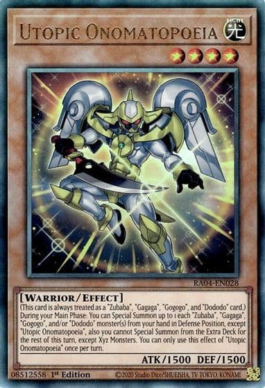 Utopic Onomatopoeia PUR Quarter Century Stampede Yu-Gi-Oh! card