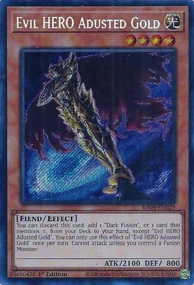 Evil HERO Adusted Gold Secret Rare Quarter Century Stampede Yu-Gi-Oh! card