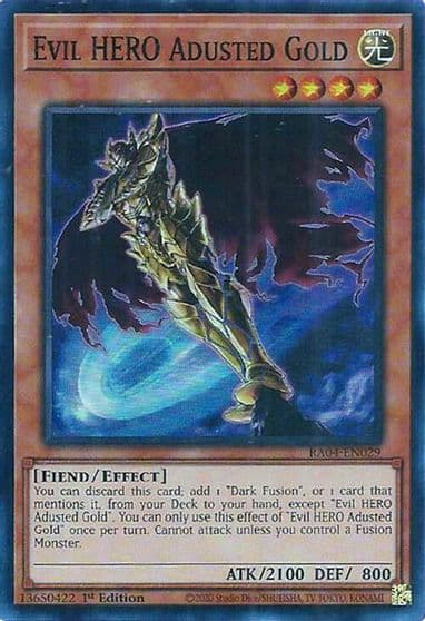 Evil HERO Adusted Gold Quarter Century Stampede Yu-Gi-Oh! card