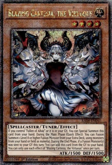 Blazing Cartesia the Virtuous New Art Quarter Century Secret Rare Quarter Century Stampede Yu-Gi-Oh! card