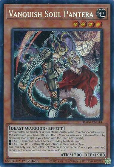 Vanquish Soul Pantera Secret Rare Quarter Century Stampede Yu-Gi-Oh! card
