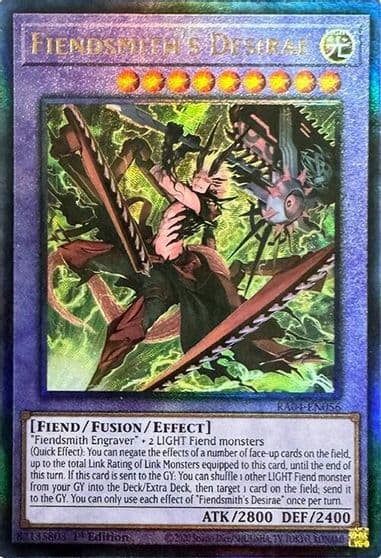 Fiendsmiths Desirae PUR Quarter Century Stampede Yu-Gi-Oh! card