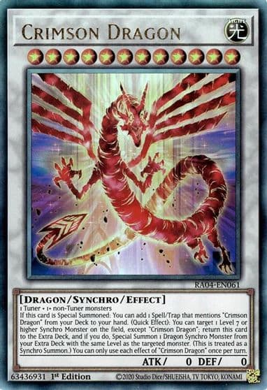 Crimson Dragon PUR Quarter Century Stampede Yu-Gi-Oh! card