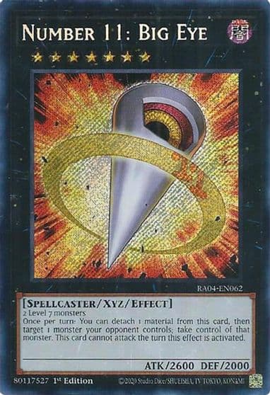 Number 11 Big Eye Secret Rare Quarter Century Stampede Yu-Gi-Oh! card