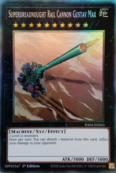 Superdreadnought Rail Cannon Gustav Max PCR Quarter Century Stampede Yu-Gi-Oh! card