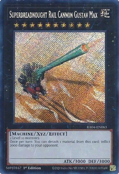 Superdreadnought Rail Cannon Gustav Max Secret Rare Quarter Century Stampede Yu-Gi-Oh! card