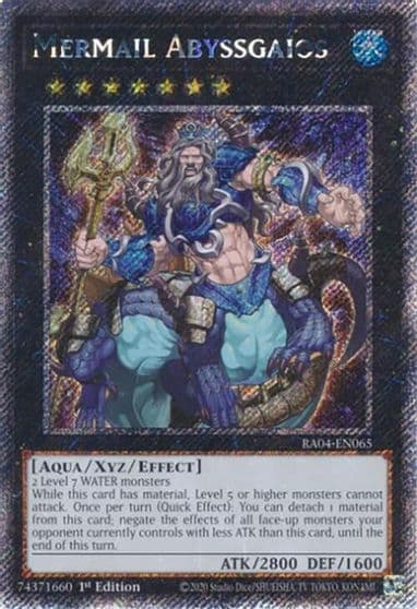 Mermail Abyssgaios Platinum Secret Rare Quarter Century Stampede Yu-Gi-Oh! card