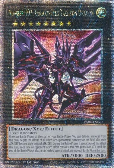 Number 107 Galaxy Eyes Tachyon Dragon Quarter Century Secret Rare Quarter Century Stampede Yu-Gi-Oh! card