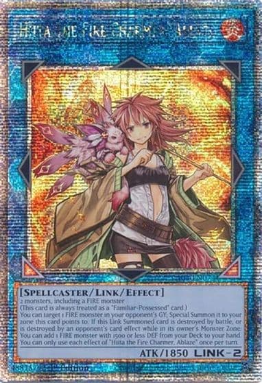 Hiita the Fire Charmer Ablaze Quarter Century Secret Rare Quarter Century Stampede Yu-Gi-Oh! card