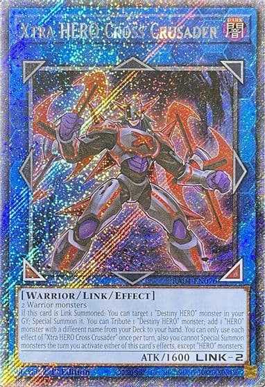 Xtra HERO Cross Crusader Platinum Secret Rare Quarter Century Stampede Yu-Gi-Oh! card