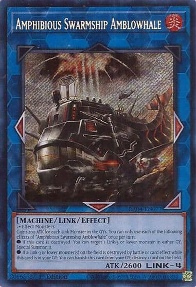 Amphibious Swarmship Amblowhale Secret Rare Quarter Century Stampede Yu-Gi-Oh! card