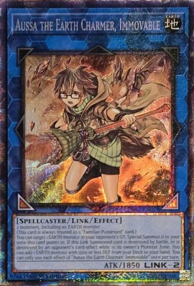 Aussa the Earth Charmer Immovable PCR Quarter Century Stampede Yu-Gi-Oh! card
