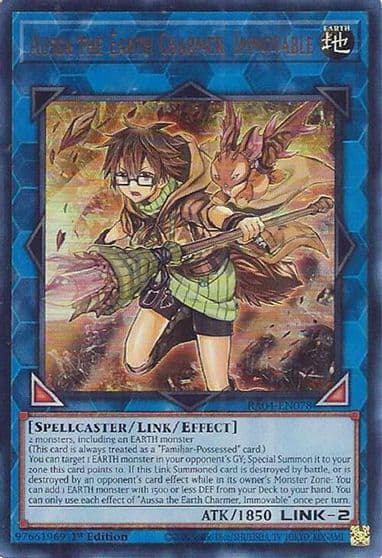 Aussa the Earth Charmer Immovable UR Quarter Century Stampede Yu-Gi-Oh! card