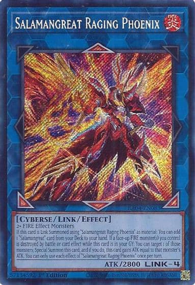 Salamangreat Raging Phoenix Secret Rare Quarter Century Stampede Yu-Gi-Oh! card