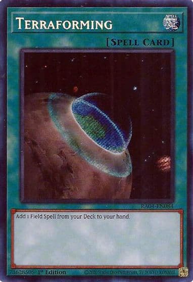 Terraforming Secret Rare Quarter Century Stampede Yu-Gi-Oh! card
