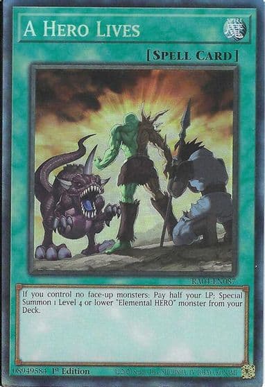 A Hero Lives PCR Quarter Century Stampede Yu-Gi-Oh! card