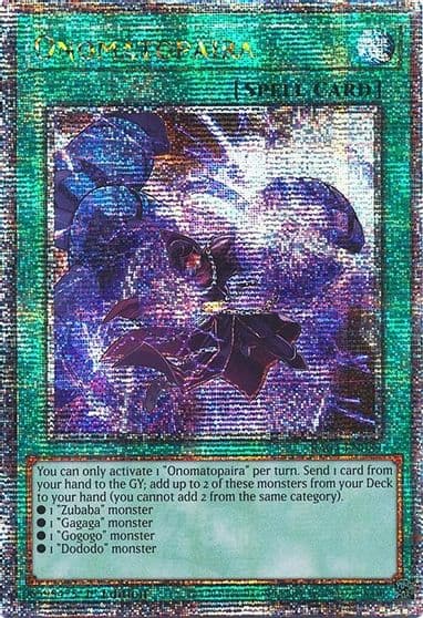 Onomatopaira Quarter Century Secret Rare Quarter Century Stampede Yu-Gi-Oh! card