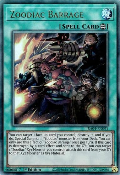 Zoodiac Barrage PUR Quarter Century Stampede Yu-Gi-Oh! card