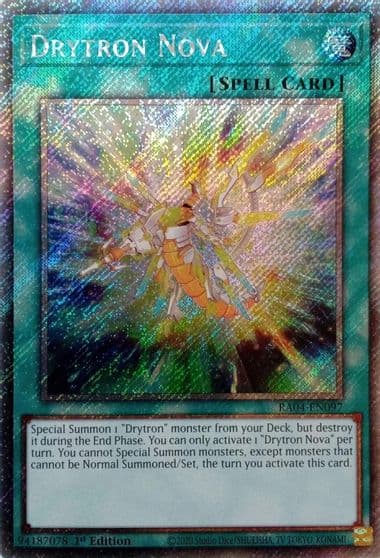 Drytron Nova Platinum Secret Rare Quarter Century Stampede Yu-Gi-Oh! card