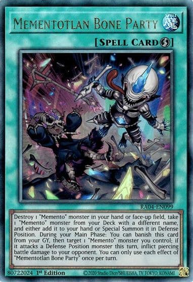 Mementotlan Bone Party PUR Quarter Century Stampede Yu-Gi-Oh! card