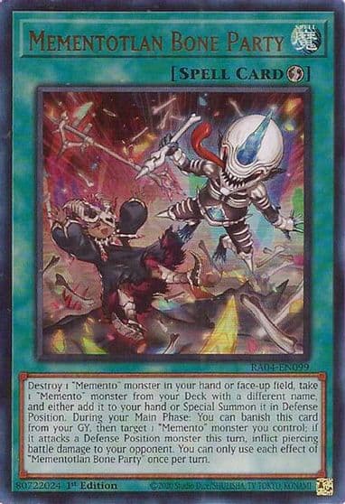 Mementotlan Bone Party UR Quarter Century Stampede Yu-Gi-Oh! card