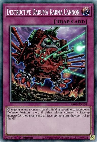 Destructive Daruma Karma Cannon PCR Quarter Century Stampede Yu-Gi-Oh! card