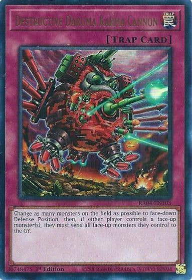 Destructive Daruma Karma Cannon UR Quarter Century Stampede Yu-Gi-Oh! card