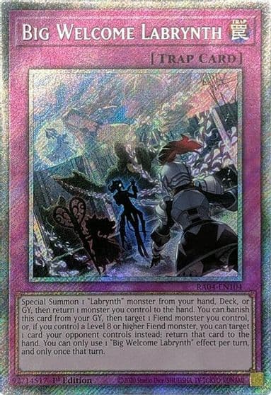 Big Welcome Labrynth Platinum Secret Rare Quarter Century Stampede Yu-Gi-Oh! card