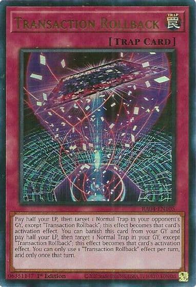 Transaction Rollback UR Quarter Century Stampede Yu-Gi-Oh! card